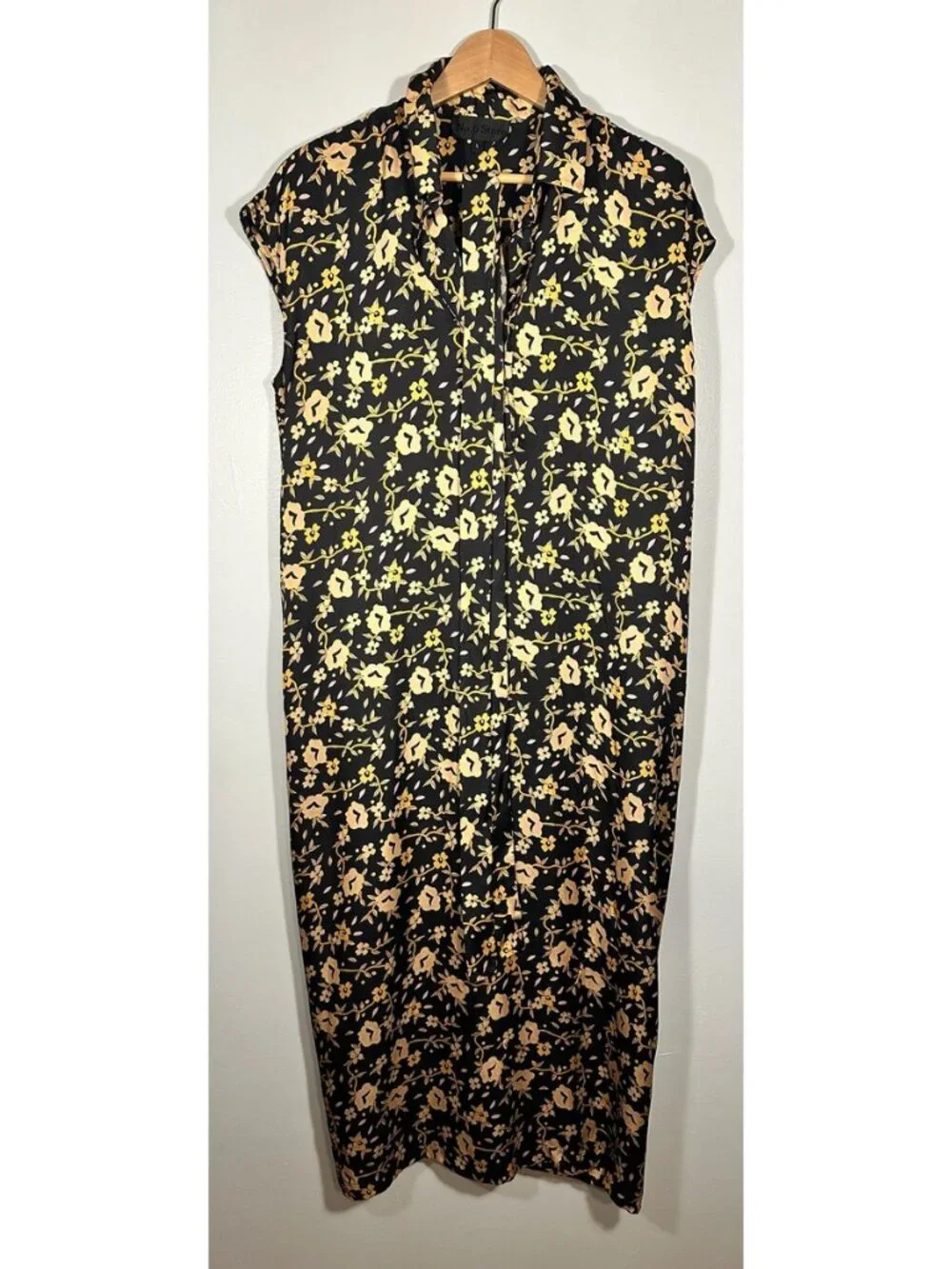 No.6 Store Black Floral Silky Maxi Dress L - Picture 1 of 6